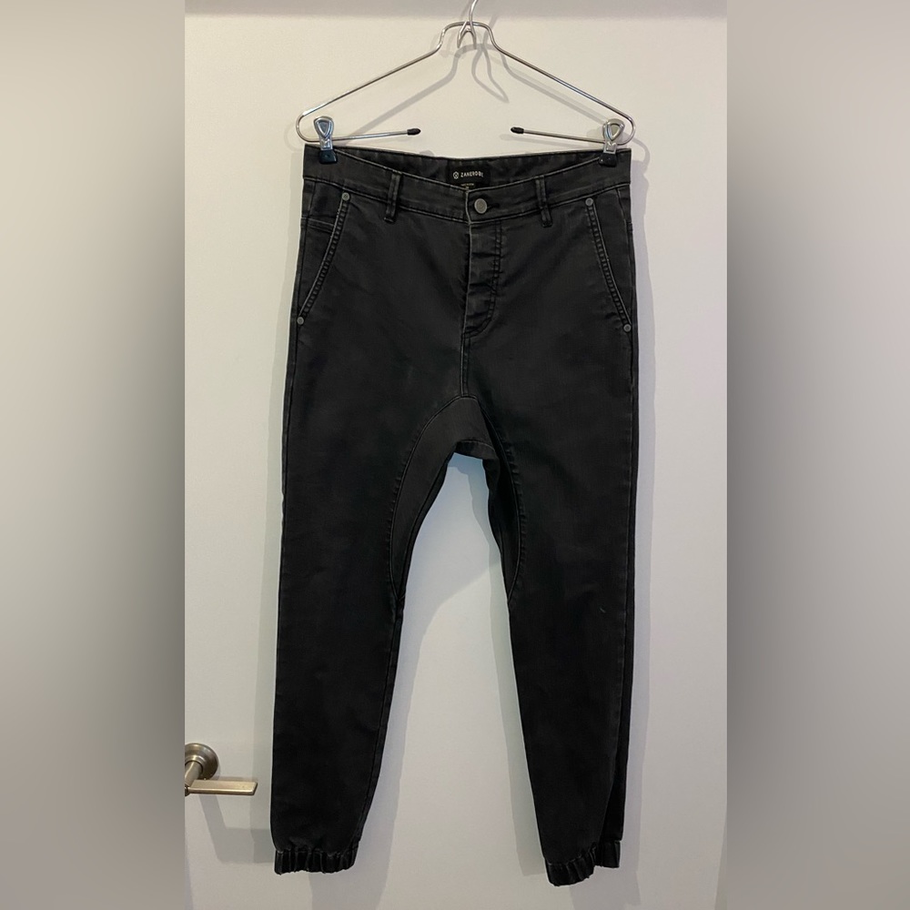 ZANEROBE waxed denim jogger.